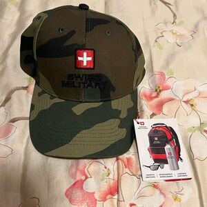 NWT Swiss Military Camouflage Baseball Cap Hat Adj Adult Size Cotton